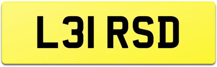 L31 RSD TIDY SHORT OLD 6 DIGIT CAR REG NUMBER PLATE FEES PAID - RS RD DAVIS ETC - Image 1 of 1