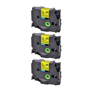 3PK Compatible with Brother PT-D600 TZ Tze 651 Black on Yellow Tape 24mm Label - Picture 1 of 10