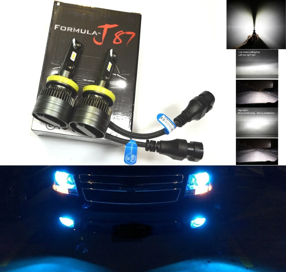 LED Kit G8 100W H8 8000K Icy Blue Two Bulbs Fog Light Replace Upgrade Stock Lamp - Image 1 of 4