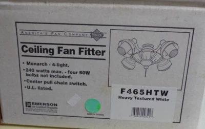 艾默生吊扇 Fitter Monarch 4 灯 F 461 HTW 重纹理白色 — 第 1/4 张图片