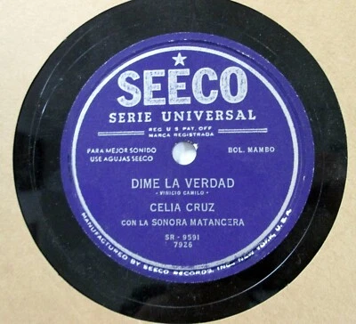 CELIA CRUZ & Sonora Matancera 78 Sueños De Luna / Dime La Verdad 10" MAMBO  Lat8 - Image 1 of 3