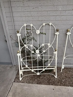 Victorian Rod, Iron, Headboard And Footboard - Image 1 of 4