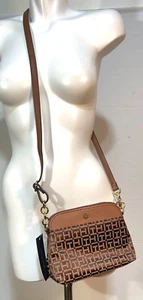 Tommy Hilfiger Women Brown Crossbody Bag Handbag Logo Gold Chain Women New NWT - Picture 1 of 8