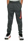 Nike Therma Boys Anthracite Grey Logo Graphic Basketball Pants