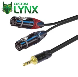 Neutrik 3.5mm TRS Jack to 2 x Female XLR Cable. Insert Lead, Y Splitter, Audio - Picture 1 of 4