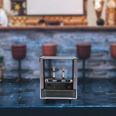 12U Cabinet Rolling Network Rack,Audio Studio Video Telecom Equipment Rack Black - Image 1 of 4