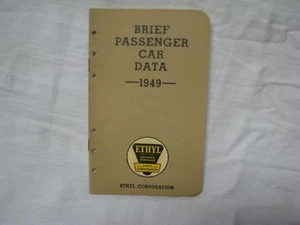 1949 BRIEF PASSENGER CAR DATA POCKET GUIDE from ETHYL GASOLINE CORP - Picture 1 of 2