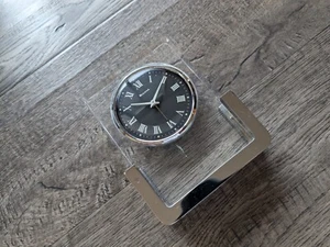 Vintage BULOVA Glass Block Manual Alarm Clock Glow-In-The-Dark  - Picture 1 of 9
