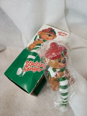 HOLIDAY BEAR Vintage Christmas Stocking Hanger 1982 - Image 1 of 4