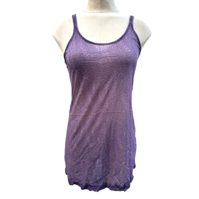 Victoria's Secret SMALL Sheer Purple Leopard Print Lace Mini Slip Dress Gown - Image 1 of 4