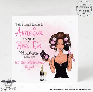 Personalised Hen Night Party Card Bridal Shower Party Bride to Be Card - Picture 1 of 6