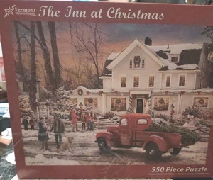 The Inn @ Christmas Greg Giordano Art Puzzle 550 Pezzi Vermont Xmas Co - Foto 1 di 5