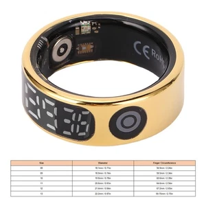 GOLD Size 12 Smart Ring Gold Touch Display Screen Control IP68 GF - Picture 1 of 24