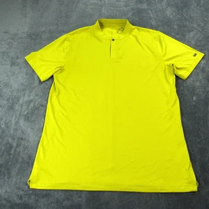 Nike Golf Tiger Woods Vapor Dry Blade Collar Polo Mens Medium Lime Green Stretch - Picture 1 of 8