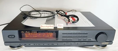 #703 Tuner Fisher FM-9060 schwarz mit Kabel + Antenne + Cinchkabel + BDA - Bild 1 von 4