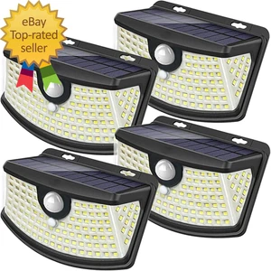 New Solar Motion Sensor Lights 120 Leds with Lights Reflector 270 Wide Angle - Picture 1 of 4