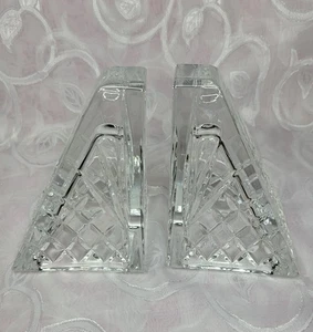 Vintage Pair of Cut Glass Bookends Heavy See Pics EXCELLENT CONDITION/66 - Picture 1 of 8
