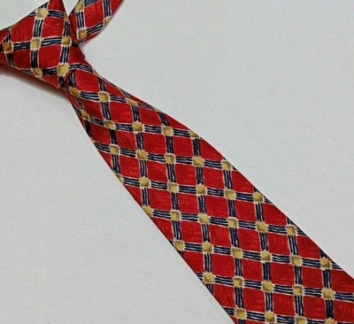 Corbata formal clásica con patrón geométrico roja Burton para hombre Foto 1 de 4