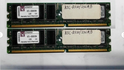 2Pcs 256Mb PC-2700 (DDR-333) ECC Unbuffered RAM MEMORY (KTC-D320/256) - Image 1 of 3
