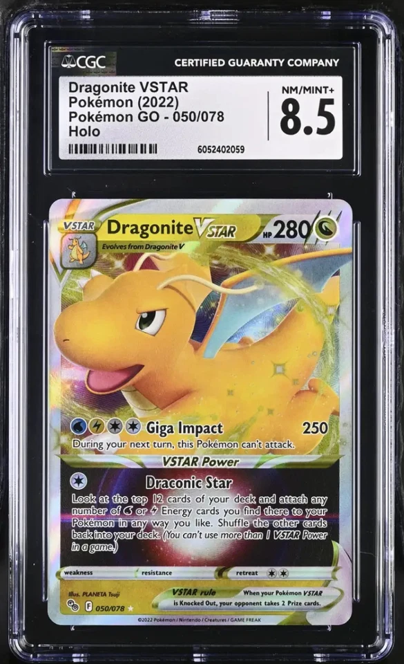 Pokemon Dragonite VSTAR Pokemon GO 2022 Holo CGC 8.5 050/078 Trading Card Game - Bild 1 von 1