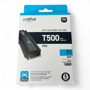 Crucial T500 2TB M.2 NVMe Internal SSD with Heatsink (CT2000T500SSD5) - Picture 1 of 5