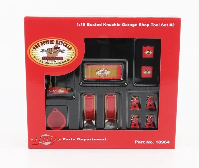 1/18 GMP - ACCESSORIES - SET OFFICINA GARAGE TOOL SET THE BUSTED KNUCKLE 18964 - Immagine 1 di 1