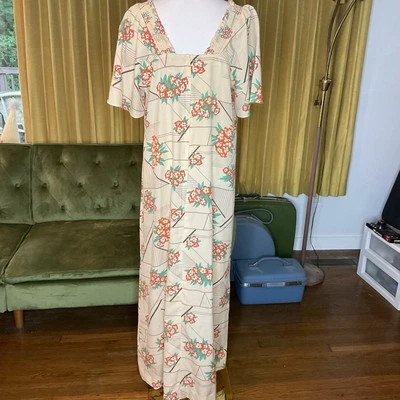 Vestido Vintage Hilo Hattie Hawaiano MuuMuu Tiki Aloha Talla 20 Foto 1 de 4