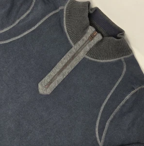 Pullover Carbono 2 Cobalto 1/4 Cremallera Para Hombre XL Azul Gris Algodón Elástico Manga Larga - Imagen 1 de 8