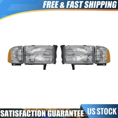 TYC 2 Left Right Headlight Assembly Fits 1994-2002 Dodge Ram 1500 - Image 1 of 4