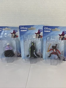 Disney Mini Figurines 3”Set Of 3 Captain Hook, Ursula & Maleficent Villian NIB - Picture 1 of 9