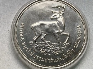 TAILANDIA 1974 PLATA 100 BAHT - SERIE DE CONSERVACIÓN WWF - Imagen 1 de 2