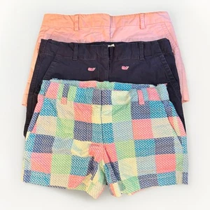 Vineyard Vines Shorts Girls 14 Blue Color Block Whale Pattern Pockets Youth 14 - Picture 1 of 14