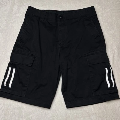 Lands End 男式 30 黑色工装传统版型平前短裤休闲 — 第 1/4 张图片