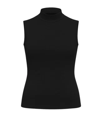 MODAVITRINI Damen Shirttop Ärmellos Body Kragentop mit Halbkragen Aus Baumwolle Figurbetont