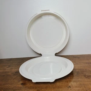 Vintage Pyrex weiß Tortenhalter Träger Muschelschale Kunststoff hält 9" Tortenplatte - Bild 1 von 7