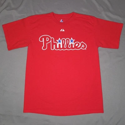 Philadelphia Phillies Shirt Youth XL Red MLB Baseball Ryan Howard 6 Majestic Tee - Image 1 of 4