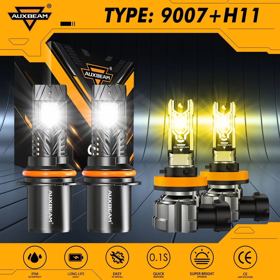 For Nissan Frontier 2005-2025 AUXBEAM 120W LED Headlights Fog Light Combo White - Image 1 of 4