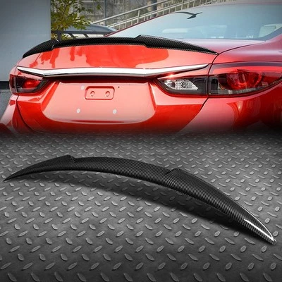FOR 14-21 MAZDA 6 GLOSSY REAL CARBON FIBER V-STYLE REAR TRUNK LID SPOILER WING - Image 1 of 4