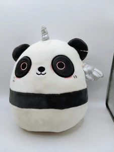 Peluche Kayce Squishmallow Unicorno Panda Orso con Ali Glitterate 8" Kellytoy - Foto 1 di 6
