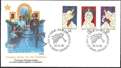 🍁Canada  #1115a  Combo   "CHRISTMAS ANGELS"   Brand New  1986  Fleetwood Cover - Image 1 of 2