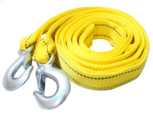 5 Tons Car Tow Cable Towing Strap Rope with Hooks Emergency Heavy Duty 13 FT