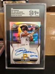 2023 Bowman Jase Bowen 1st REFRACTOR AUTO /499 John 3:16 Inscribe SGC 9/10 - Bild 1 von 2