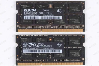 Apple OEM Ram Elpida 8GB (2x4GB) DDR3-1600 PC3-12800 soDimm Memory - Image 1 of 2