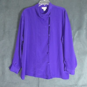 Vintage Evan Picone Top Damen Größe 18 W lila Knopfleiste Bluse edel Arbeit - Bild 1 von 7