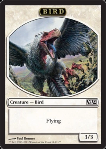 Bird Token ~ Heavily Played Magic 2012 M12 MTG Magic UltimateMTG White Card - Image 1 of 1