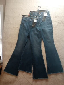 Lee Flare High Rise Size 4 M Galactic Shine Women’s Jeans new with tag 2 Pair #4 - Picture 1 of 8