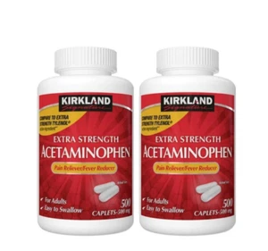 Kirkland Signature Extra Strength Acetaminophen 500 mg., 1,000 Caplets - Picture 1 of 2