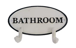 Wandhaken Gusseisen BATHROOM Badezimmer Toilette rustikal - Bild 1 von 8
