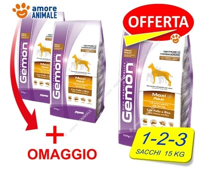 Monge Gemon Maxi Adult pollo e riso 15 kg - 1 / 2 / 3 sacchi Crocchette per cane - Imagen 1 de 2