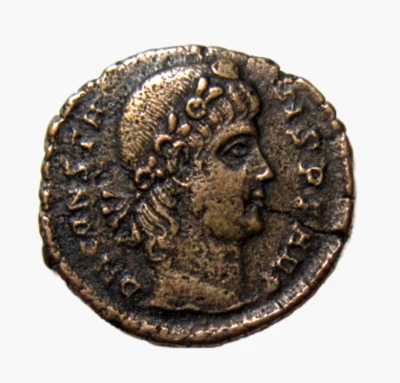ROMAN EMPIRE. CONSTANS. 337-350 AD.  AE 3.  TWO SOLDIERS REVERSE. - Image 1 of 4